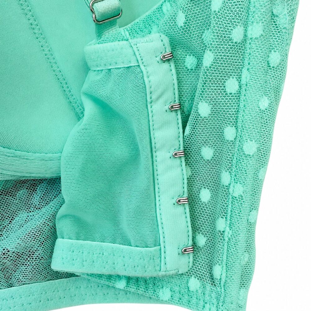 Victoria's Secret 34D Bra Dream Angels Aqua Blue Lace Corset Longline Bustier - Picture 4 of 7